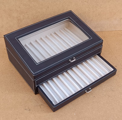 Caja guarda plumas 2 niveles (24 plumas). Ref 2233. 24x17x10