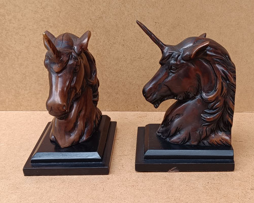 Sujetalibros unicornio bronce. Ref 61421. 19x14x21