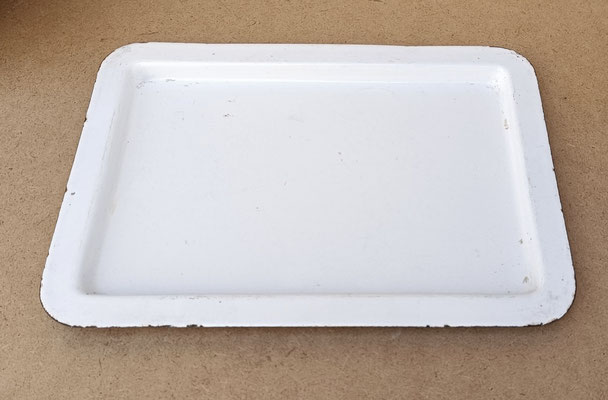 Bandeja metal esmaltado vintage. 2x31x23