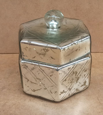Caja cristal plateada. Ref 90761. 10x10