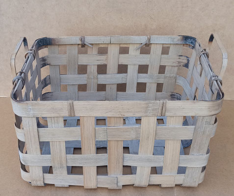 Cesto bambú con asas. Ref 65985. 42x31x28