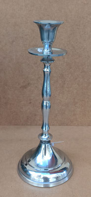 Portavelas plateado. Ref 48164. 27x10.