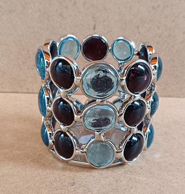 Portavelas metal y resina. Ref 62187. 7x7,5