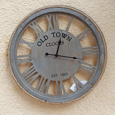 Reloj madera y cuerda "Old town". 62 centímetros diámetro