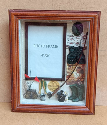 Portafotos vitrina pesca para pared. Ref 24014911. 28x23x4