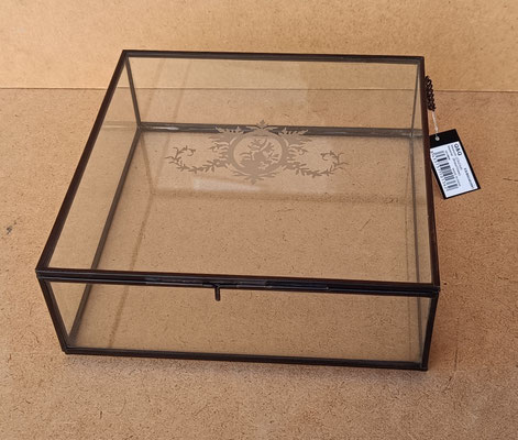  Caja cristal filo metálico. Ref 1213854. 23x23x8