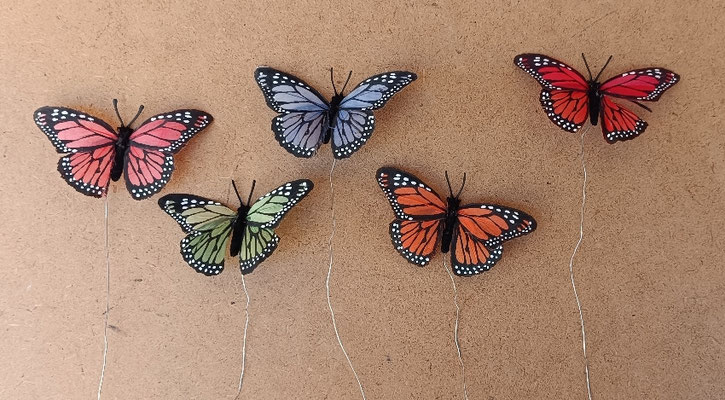 Mariposas plumas. 6x10