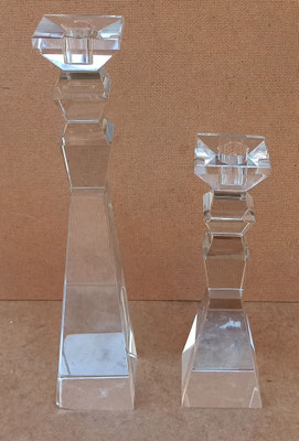Portavelas cristal. Ref Grande 34x7x7. Pequeño 24x7x7
