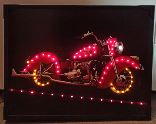 Cuadro luces moto Indian. 50x40