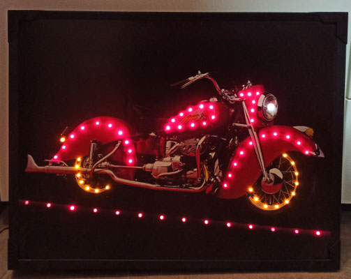 Cuadro luces moto Indian. 50x40
