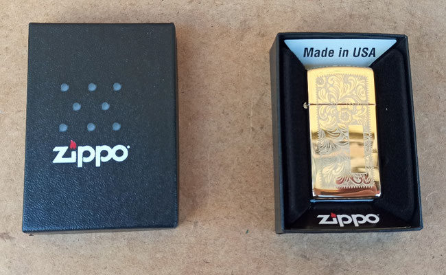Mechero Zippo Slim Venetian brass 1652. Ref 30356