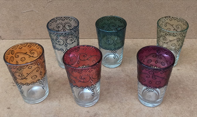 Juego 6 vasos té moruno
