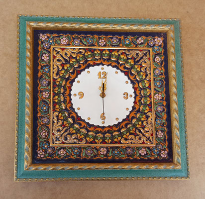 Reloj pared  artesano de cerámica. 37x37