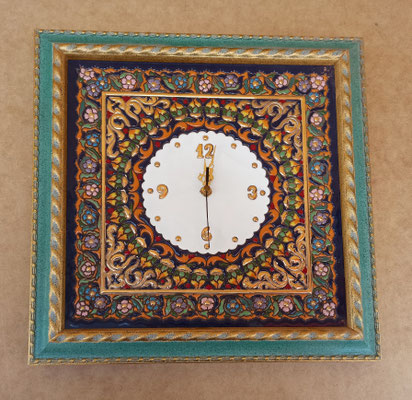 Reloj pared  artesano de cerámica. 37x37