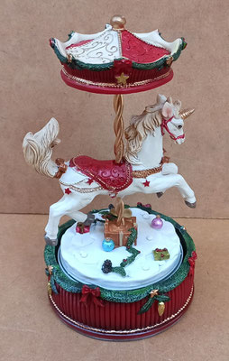 Caballito musical giratorio resina. Ref 6PR3767. 22x11