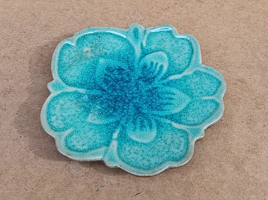 Plato cerámica flor. Ref 35635. 13x13