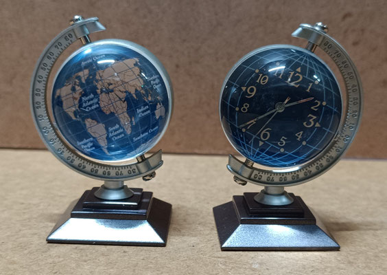 Reloj globo terráqueo. Ref 17819. 6,4x4x3,5