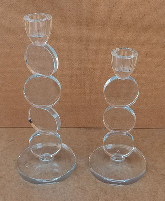Portavelas cristal. Grande ref MP19502 (28x10). Pequeño ref MP19501 (22x10)