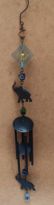 Campana de viento elefante metal y resina. Ref 12287. 74x7