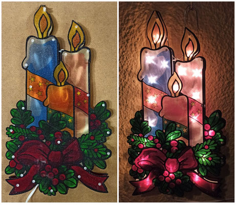 Decoración luminosa velas. 44x23