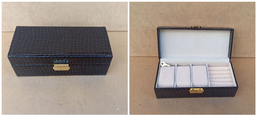 Caja 3 relojes/pulseras y anillos polipiel. Ref 8313K. 22x10x8