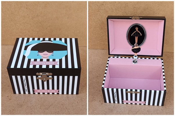 Joyero musical con movimiento "Moon river". Ref 50050JK. 15x10x8,5