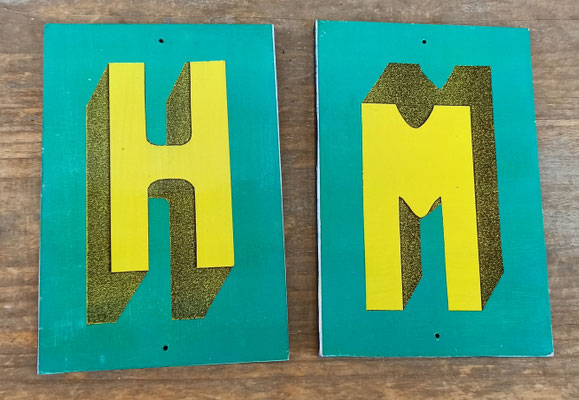 Placas servicios Hombre/mujer madera. 15x10