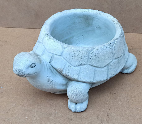 Macetero tortuga cemento. Ref 28386. 12x22x15