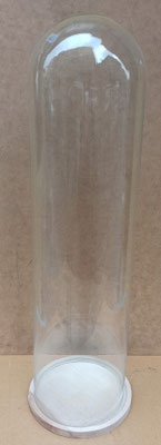 Fanal cristal base madera. Ref 43624. Medida del cristal 72x19