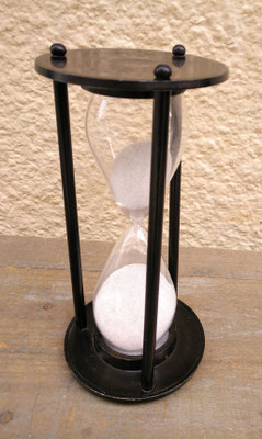 Reloj arena metal y cristal. Ref 301346. 20x10. 10 minutos