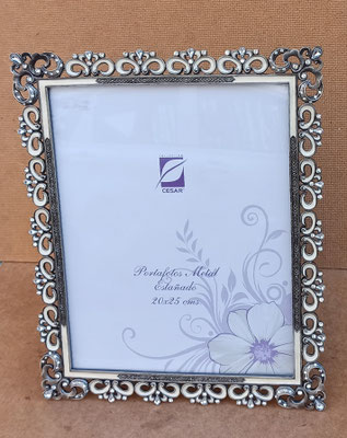 Portafotos metal estañado. Ref 77167. 30x25