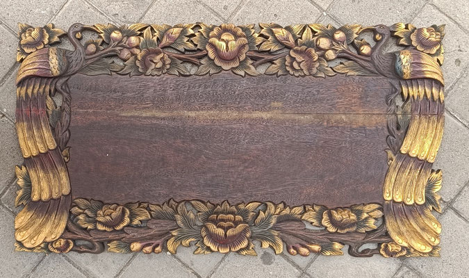 Cartel madera teca. Origen Tailandia. Ref EL0193. 90x48x3