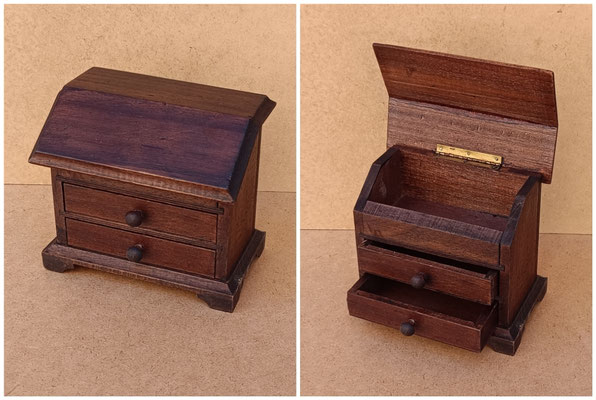 Joyero madera 1 cajón. Ref DIMECO. 18X11X16