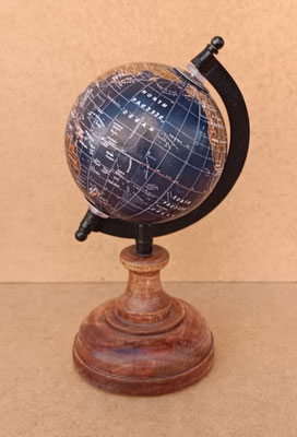 Globo terráqueo base madera. Ref 17370460. 23x10