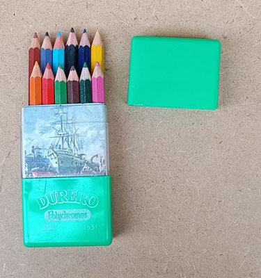 Estuche de lápices de colores Durero vintage. Ref GOY. 10x5x2