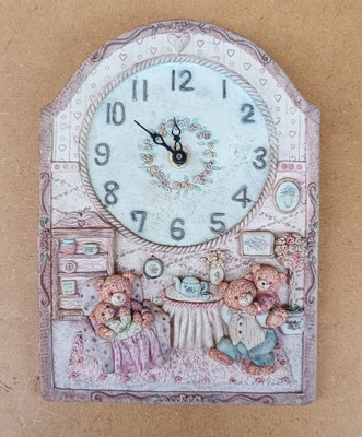 Reloj resina relieve osos. Ref 24x18