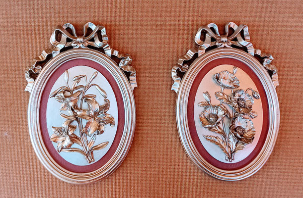 Cuadro plateado de resina en relieve. Ref 31241. 20x14