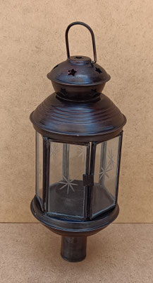 Farol latón y cristal para jardín. 20x9