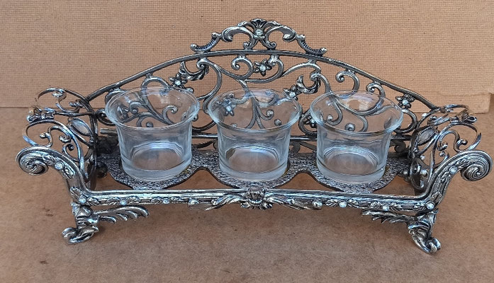 Portavelas en soporte metal. Ref 30000005. 31x9,5x13,5