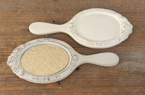 Espejo resina blanco. Ref 62S102. 24x11