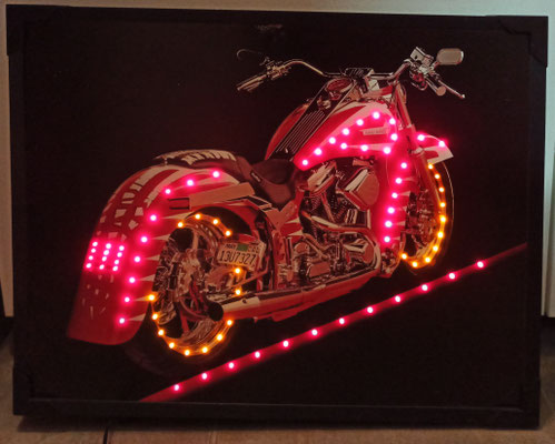 Cuadro luces moto Harley. 50x40