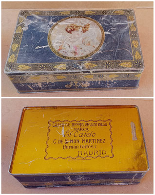 Caja metal vintage cafés El cafeto. Ref SOT. 8x24x15