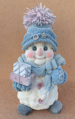 Muñeco nieve resina tacto suave. 25x15x12