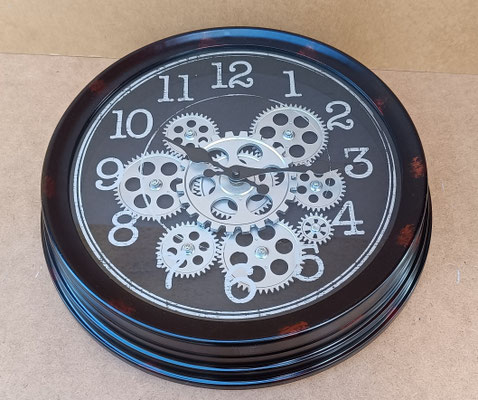 Reloj pared engranajes en movimiento. Ref 23358. 36x7