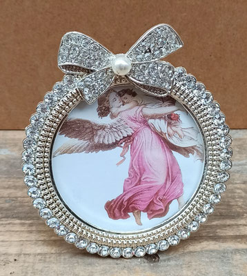 Portafotos redondo metal. 10X9