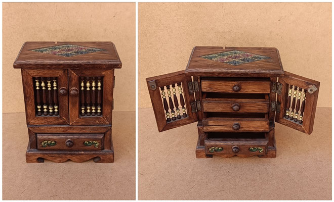 Joyero madera de teca. Origen Tailandia. Ref EL918. 24x12,5x20