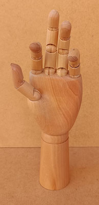 Mano articulada madera. Ref 2396. 25x8x4