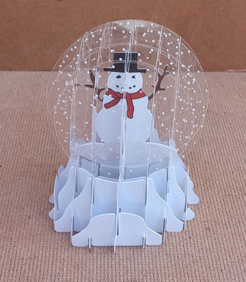 Postal bola de nieve plegable con sobre 