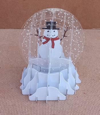 Postal bola de nieve plegable con sobre 