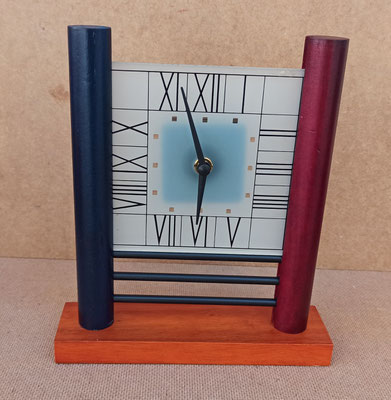 Reloj mesa madera y cristal. Ref CD94007. 20x22